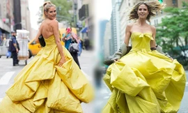 Siêu mẫu 4 con hóa công chúa lộng lẫy giữa phố 