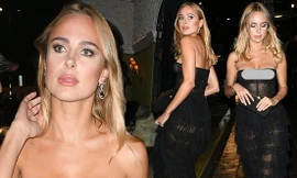 Nàng thơ Anh quốc thản nhiên lộ ngực với váy xuyên thấu