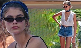 Thân hình khẳng khiu đến giật mình của con gái Cindy Crawford