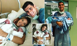 Chân sút Tây Ban Nha Morata đón hai con trai sinh đôi đầu lòng