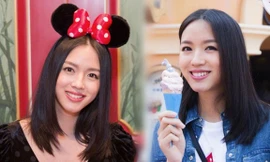 Hoa hậu Thế giới Trương Tử Lâm đón sinh nhật cùng con gái ở Disneyland
