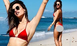 Alessandra Ambrosio tung tăng bikini ở Mexico