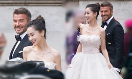 David Beckham tươi hết cỡ bên 'cô dâu' xinh đẹp Angelababy
