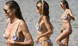 Vắng bồ trẻ, siêu mẫu Đức Heidi Klum thả dáng 'nóng rực' ở Ý