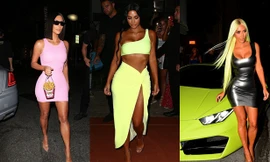 Kim Kardashian mê mẩn váy nhựa bó sát và màu xanh lá neon chói lóa