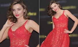 Miranda Kerr duyên dáng như đóa hồng với đầm ren gợi cảm