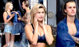 Hailey Baldwin mặc gợi cảm, thân mật bên tình cũ Justin Bieber 