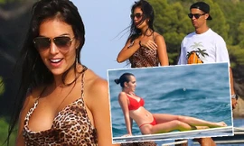 Bạn gái Ronaldo diện bikini thả dáng nuột nà trên biển