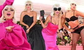 Lady Gaga liên tục lột đồ, dừng lại với... nội y tại tiệc thời trang 