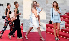 Vợ và bạn gái tuyển Pháp đến dinh Tổng thống dự tiệc