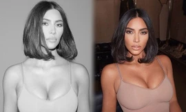 Kim Kardashian mặt V-line, đường cong 'đồng hồ cát' nóng bỏng