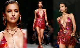 Irina Shayk khoe trọn vẻ nóng bỏng với váy ngắn xẻ sâu
