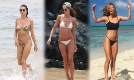 Dàn 'chân dài' đua nhau diện bikini khoe dáng trước biển 