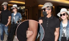 Vợ chồng Quách Phú Thành tay trong tay sau đám cưới