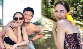 Vợ chồng ‘mỹ nhân đẹp nhất Philippines’ tình tứ ở biển