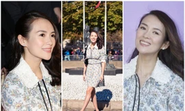 Chương Tử Di đẹp nền nã, thu hút ‘rừng’ máy ảnh ở Paris