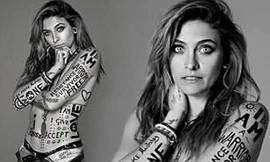 Con gái Michael Jackson táo bạo bán nude, chi chít hình vẽ trên cơ thể