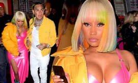 Nicki Minaj bơm căng phồng, mặc lòe loẹt ra phố
