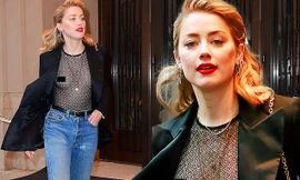 Vợ cũ 'cướp biển' Johnny Depp 'nghiện' mốt không nội y ra phố