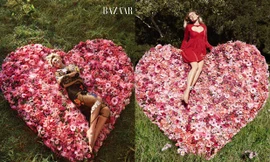 Miley Cyrus nữ tính đầy quyến rũ trên thảm hoa trái tim