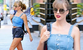 Taylor Swift eo thon chân dài gợi cảm xuống phố