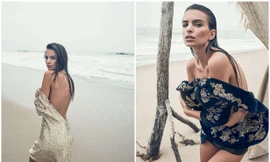 Thả dáng trên biển, ‘bông hồng nước Anh’ lưng trần đầy quyến rũ