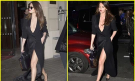 Selena Gomez táo bạo với đầm đen xẻ cao, khoét sâu