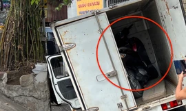 Phát hiện xe SH bị mất trộm bên trong thùng xe tải tông CSGT ở TPHCM 