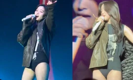 Nữ ca sĩ mặc quần như nội y trên sân khấu