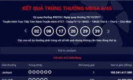 Giải thưởng hơn 105 tỷ đồng vẫn chưa có chủ nhân.