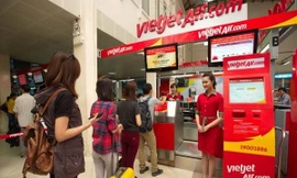 Quầy thủ tục của Vietjet Air.