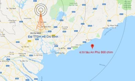 Vị trí tàu An Phú 868 gặp nạn trên biển Vũng Tàu.