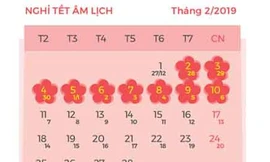 Lịch nghỉ Tết Âm lịch 2019 theo đề xuất của Bộ LĐ-TB&XH.