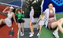 Mỹ nhân Việt trên sân pickleball: Tiểu Vy, Đỗ Hà chuộng kiểu váy "hot trend"