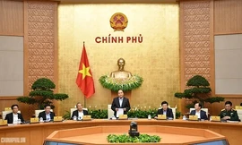 Thủ tướng Nguyễn Xuân Phúc phát biểu tại phiên họp Chính phủ thường kỳ (ảnh N.H)