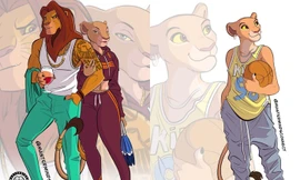 Lion king xâm chấm sàn thời trang