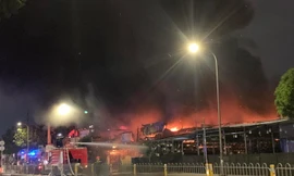 Cháy ngùn ngụt tại cửa hàng cây cảnh vào sáng sớm