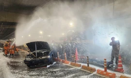 TPHCM diễn tập chữa cháy trong đường hầm sông Sài Gòn do tai nạn liên hoàn 