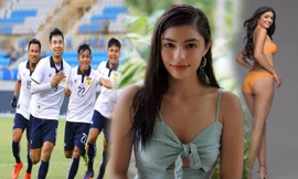 'Bỏng mắt' với hình thể của nàng hậu đồng hành cùng tuyển Lào tại SEA Games 30