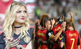 Nhan sắc Hoa hậu Bỉ "góp sức" cho chiến thắng của tuyển Bỉ tại WC 2018