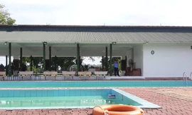 Hồ bơi khách sạn Sông Trà, nơi xảy ra tai nạn đuối nước (ảnh Quốc Triều)