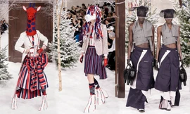 Dàn người mẫu đeo mặt nạ 'đầu trâu mặt ngựa' trên sàn diễn gây chú ý