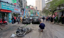 Hiện trường một vụ tai nạn giao thông. (Ảnh: Sơn Bách/Vietnam+) 