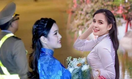 Nữ sinh tặng hoa Tổng thống Trump tối 26/2 là Hoa khôi Tràng An