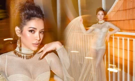 Phương Trinh Jolie gây 'sốt' với váy mỏng như lưới cá khoe vòng 1 'bốc lửa'