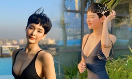 Sau nghi vấn hẹn hò Quang Hải, Hiền Hồ gây 'bão' vì bộ ảnh bikini rực lửa