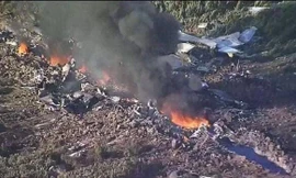 hiện trường máy bay quân sự rơi ở Nghệ An