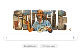 Bức vẽ họa sĩ Bùi Xuân Phái của Google Doodle. 