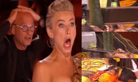 Kinh hãi với tiết mục bịt mắt rồi dùng cưa máy xẻ dọc dưa chuột trên miệng 