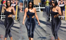 Kim Kardashian gây 'náo loạn' đường phố với thời trang không nội y